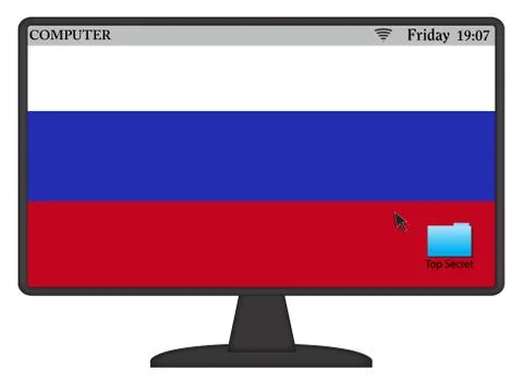 Russian Computer Flag Stock Illustration