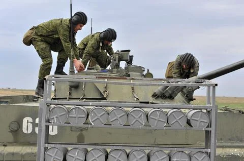 Russian conscripted men attend military training in Rostov-on-Don, Rostov On Don Stockfoto's