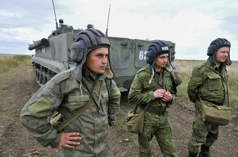 Russian conscripted men attend military training in Rostov-on-Don, Rostov On Don Stock Photos