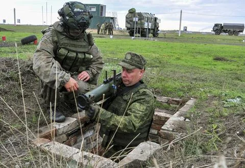 Russian conscripted men attend military training in Rostov-on-Don, Rostov On Don Stockfoto's