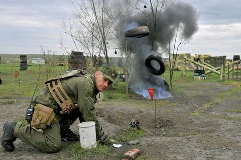 Russian conscripted men attend military training in Rostov-on-Don, Rostov On Don Fotos de archivo
