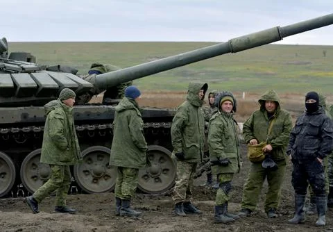 Russian conscripted men attend military training in Rostov-on-Don, Rostov On Don Foto stock