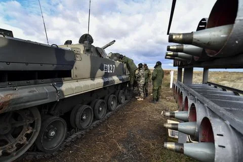 Russian conscripted men attend military training in Rostov-on-Don, Rostov On Don Foto stock