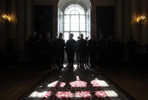 Russian conscripts called up for military service depart from St. Petersburg, St Stock Photos