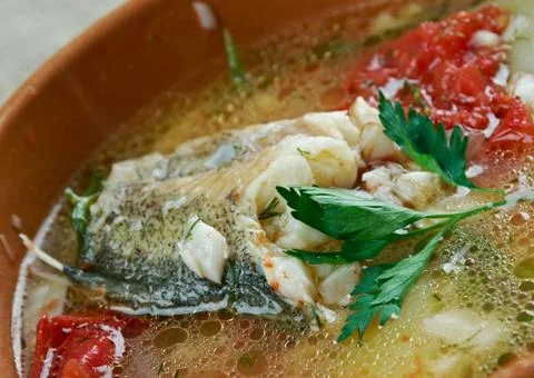 Russian Cossack fish soup Foto stock