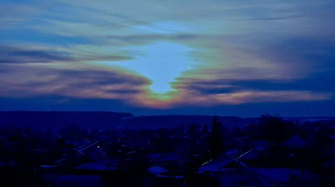 Russian Countryside: a Winter Sunset 2, HD Stock Footage 619631