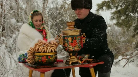 Russian Couple Picnicked Video stock 52723705