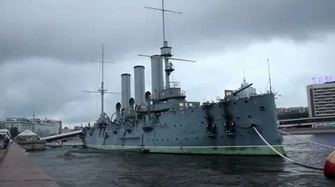 Russian cruiser Aurora 스톡 동영상 11811000
