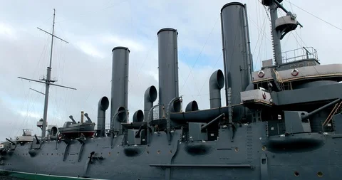 Russian cruiser Aurora Video stock 88352427