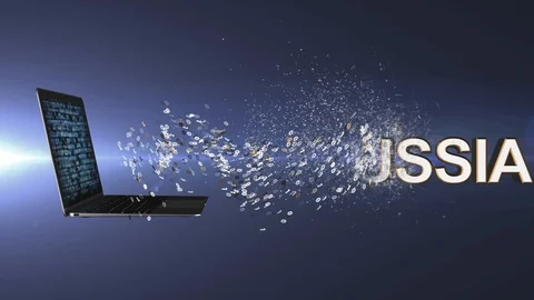 Russian cyber attacks. Russian hackers on the Internet. Cyber attack Video stock 113059991
