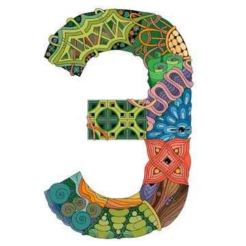 Russian cyrillic letter. Vector decorative zentangle object Stock Illustration