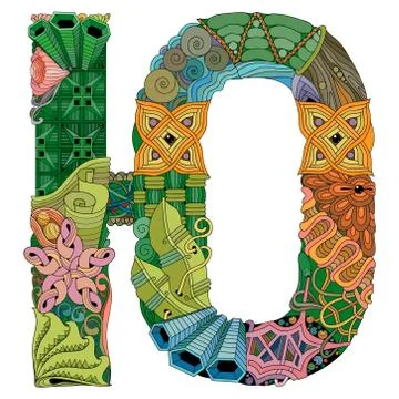 Russian cyrillic letter. Vector decorative zentangle object Stock Illustration