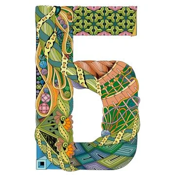 Russian cyrillic letter. Vector decorative zentangle object Stock Illustration
