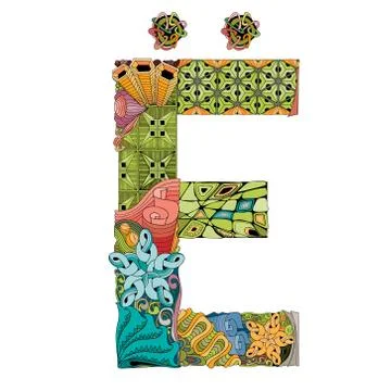 Russian cyrillic letter. Vector decorative zentangle object Stockillustratie