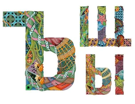 Russian cyrillic letter. Vector decorative zentangle object Stockillustratie