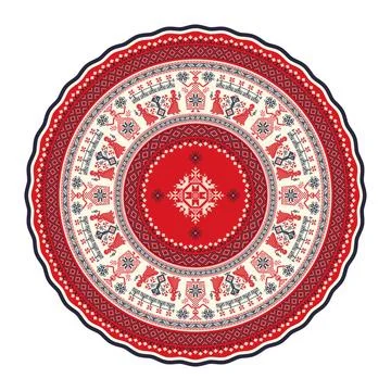 Russian design element 6 Vector round design element with traditional Russ... Stock Photos
