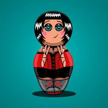 Russian doll rocker Stock Illustration