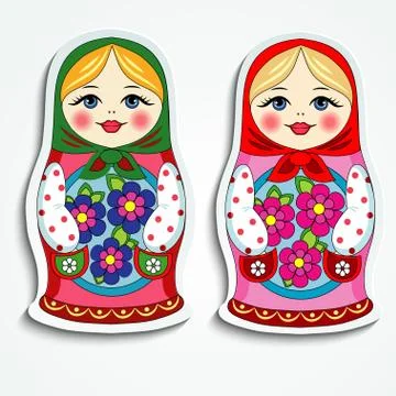 Russian doll sticker Stock Illustration