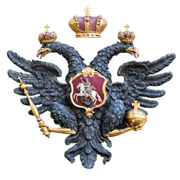 Russian double-headed eagle isolated on white background Stock Photos