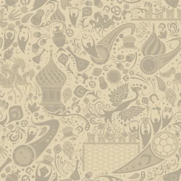 Russian ecru seamless pattern, vector illustration Illustrazione stock