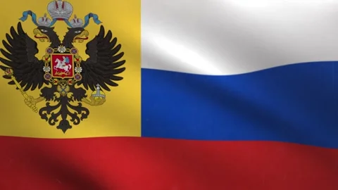 Russian Empire Flag Waving Loop 4K – Historical Russian Empire Flag Animation Vídeos de archivo 336295671