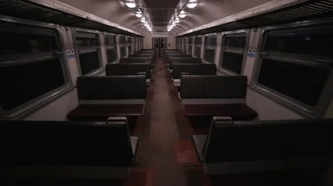 Russian empty commuter train. Видео 50255393