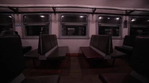 Russian empty commuter train. Video stock 50255627