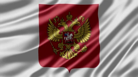 Russian federation coat of arms featuring gold double headed eagle emblem Stock-Footage 344814834
