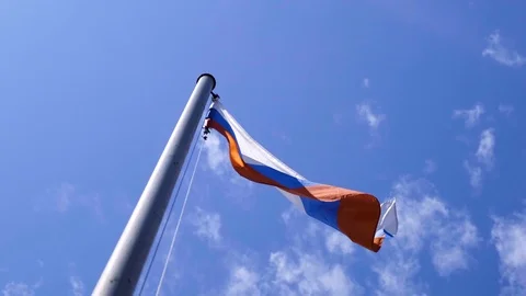 Russian Federation flag bottom view Stock Footage 117693492
