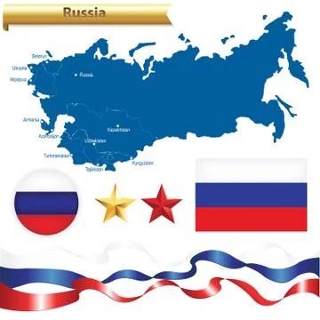 Russian federation set Stock Illustration