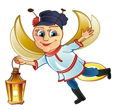 Russian firefly in flight Stock Illustration