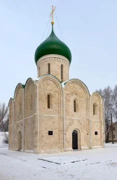 Russian first stone cathedral of the 12th century in Pereslavl Zalessky Stock Photos