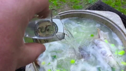 Russian fish soup Vídeo Stock 92020022