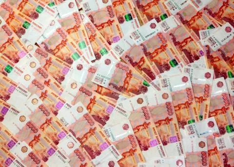 Russian five thousand rubles Stock Photos