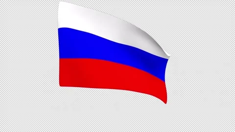 Russian flag – 3d render looped with alpha channel. 動画素材 334655343