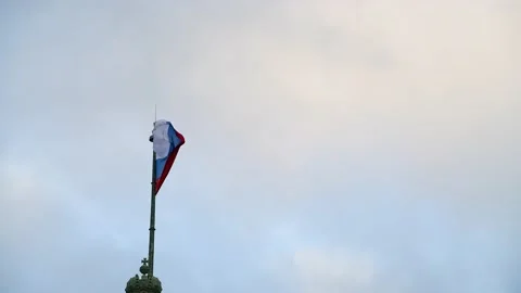 Russian flag against sky Stock Footage 171520618