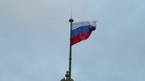 Russian flag against sky Stock Footage 171520638