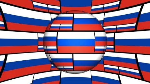Russian flag animated background with a ball , seamless pattern,4k Stock Footage 155600679