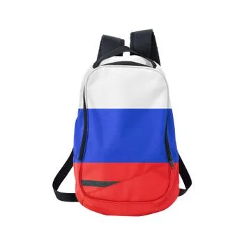Russian flag backpack isolated on white Stock Photos