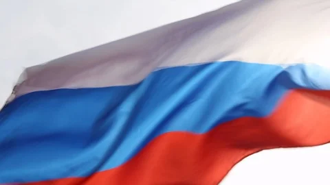 Russian Flag blowing in the wind. Slow Motion Stock-Footage 90893555