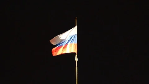 A russian flag blows in the wind Stock Footage 95525884