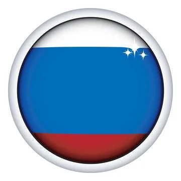 Russian flag button Russian sphere flag button, isolated vector on white C... 스톡 사진