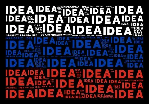 Russian Flag Collage of Idea Text Items Stock Illustration