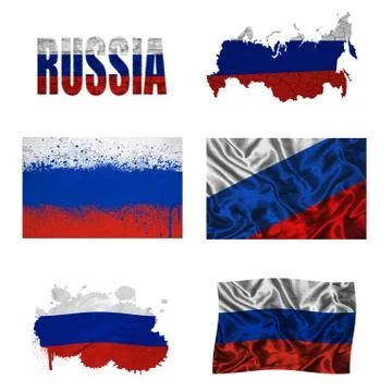 Russian flag collage Stock Illustration