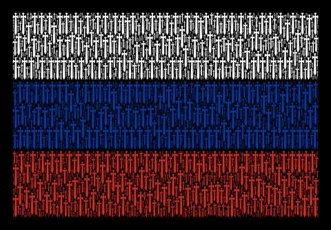 Russian Flag Collage of Medieval Sword Objects Stock Illustration