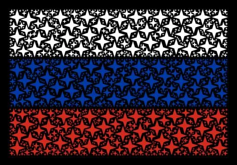 Russian Flag Collage of Space Star Elements Stock Illustration