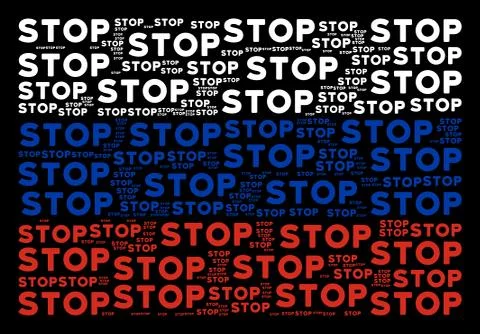 Russian Flag Collage of STOP Text Items Illustrazione stock