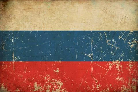 Russian Flag Flat Aged Stock Illustration