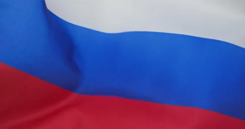 Russian flag fluttering in the wind. Close-up. Stock Footage 146445090