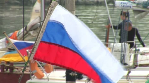 Russian flag Stock Footage 7732407